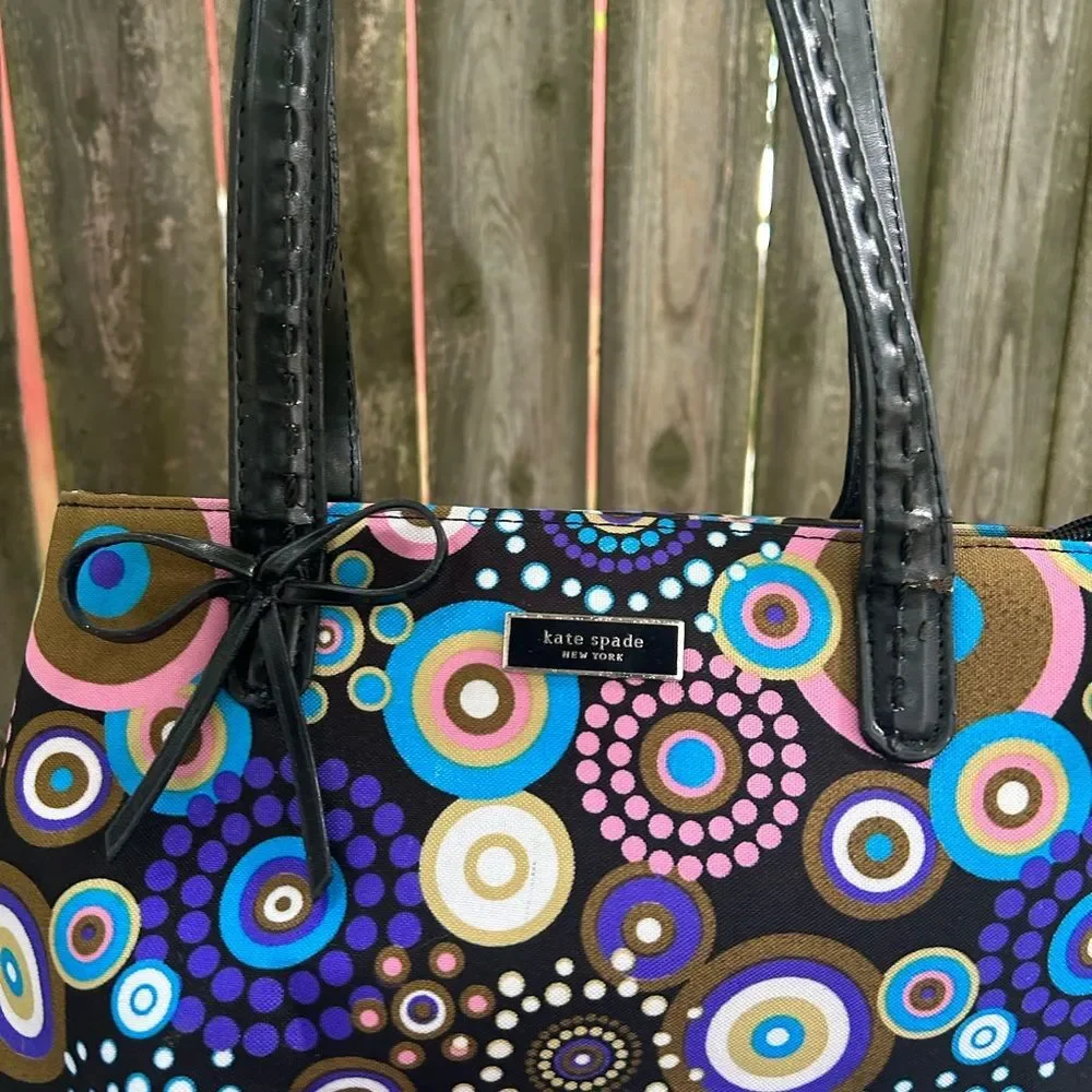 Vintage y2k 2000s Kate Spade multicolor purple pink blue brown shoulder bag purs